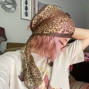 Cheetah Leopard Head Wrap Scarf